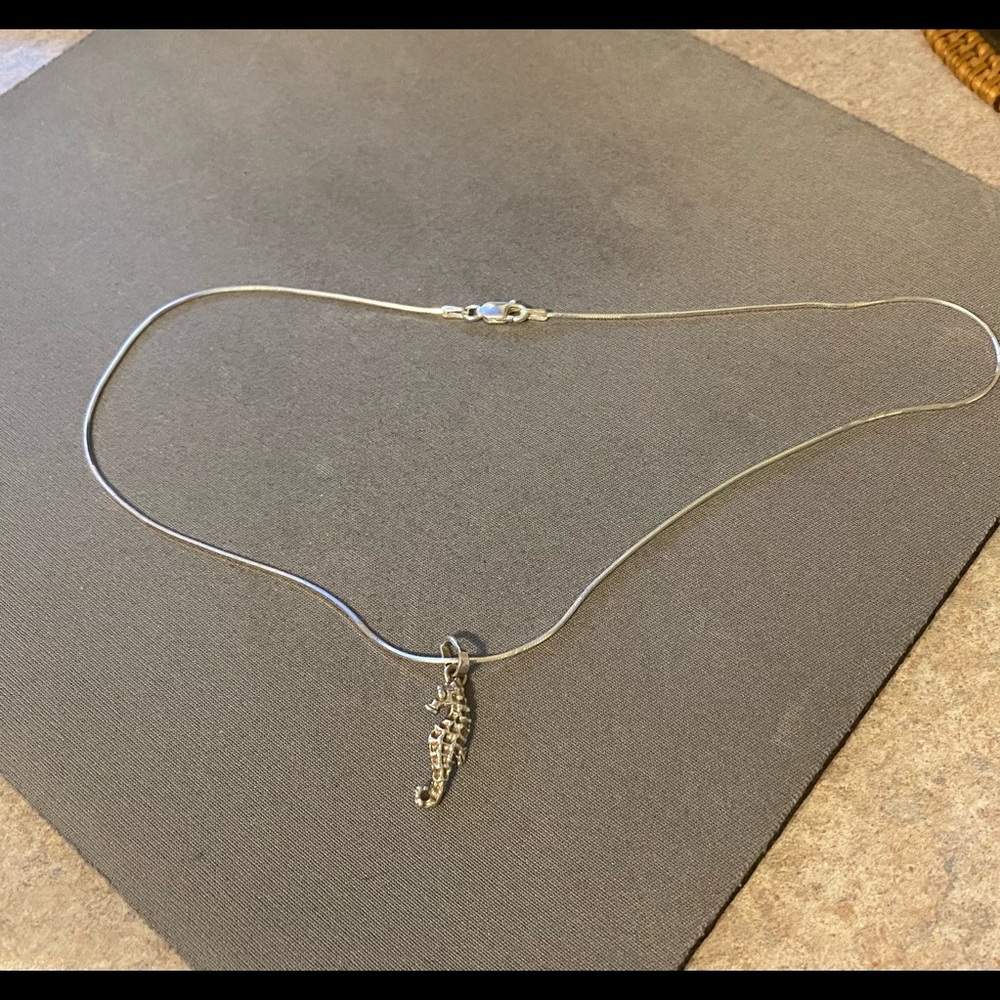 Seahorse pendant necklace with chain